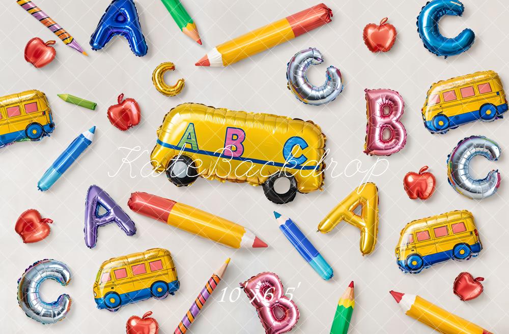 Kate Back to School Balloons Alphabet Bus Backdrop Designed by Emetselch - Image 11