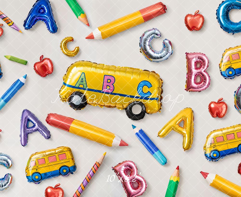 Kate Back to School Balloons Alphabet Bus Backdrop Designed by Emetselch - Image 12