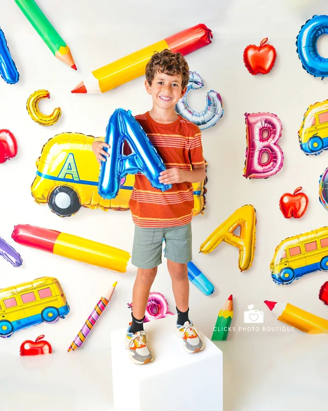 Kate Back to School Balloons Alphabet Bus Backdrop Designed by Emetselch - Image 4
