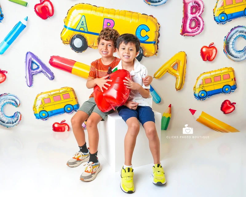 Kate Back to School Balloons Alphabet Bus Backdrop Designed by Emetselch - Image 8