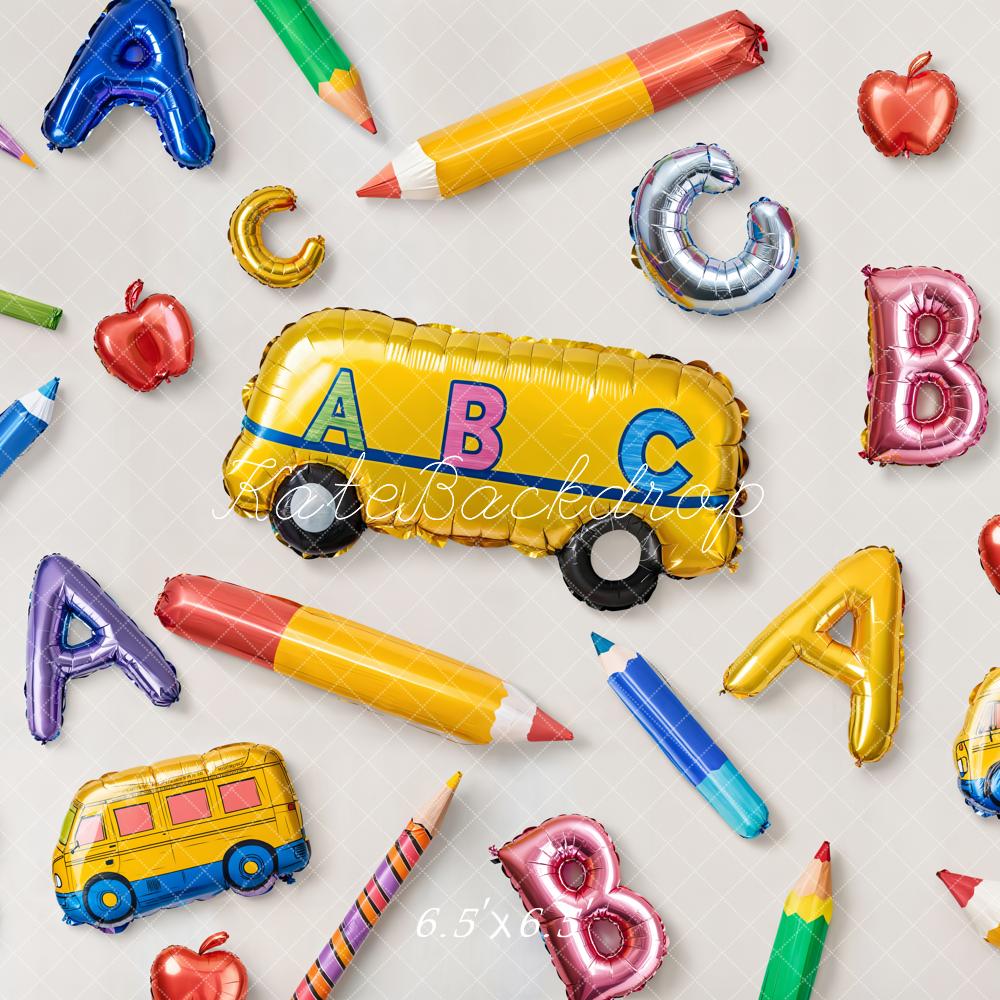 Kate Back to School Balloons Alphabet Bus Backdrop Designed by Emetselch - Image 9
