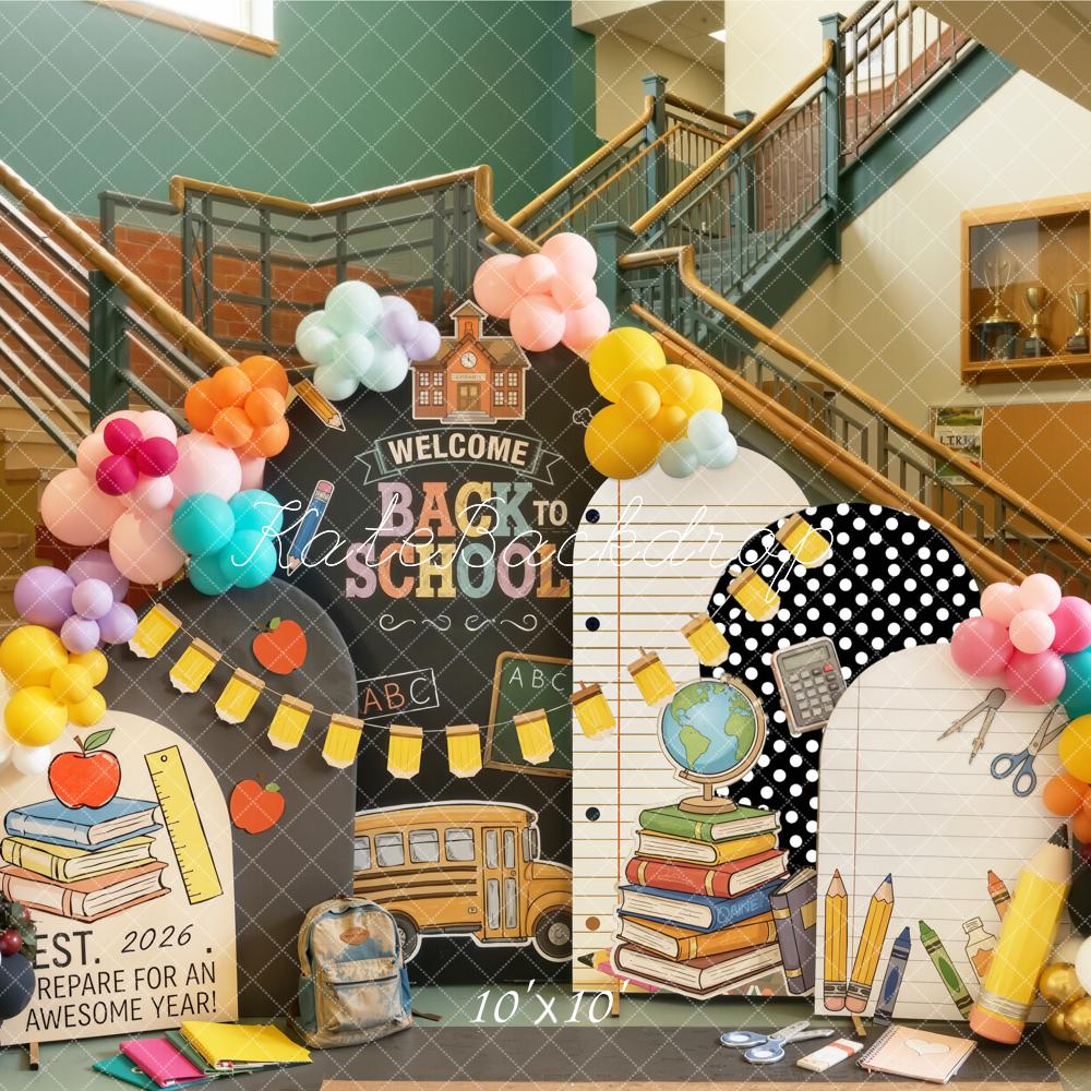 Kate Back To School Blackboard Books Balloons Backdrop Designed by Emetselch - Image 7