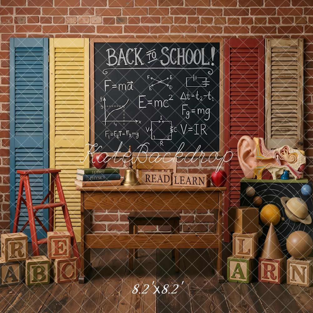 Kate Back To School Blackboard Wooden Blocks Backdrop Designed by Emetselch - Image 7