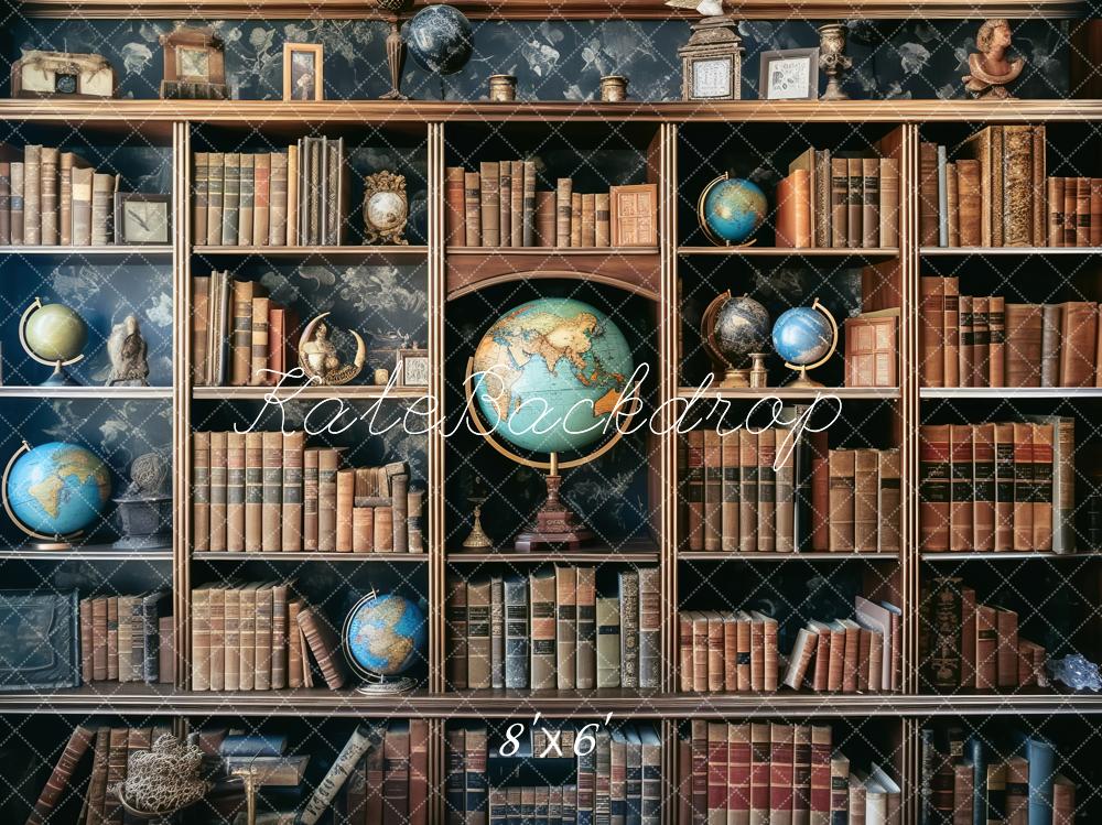 Kate Back to School Book Shelf Globe Backdrop Designed by Chain Photography - Image 3