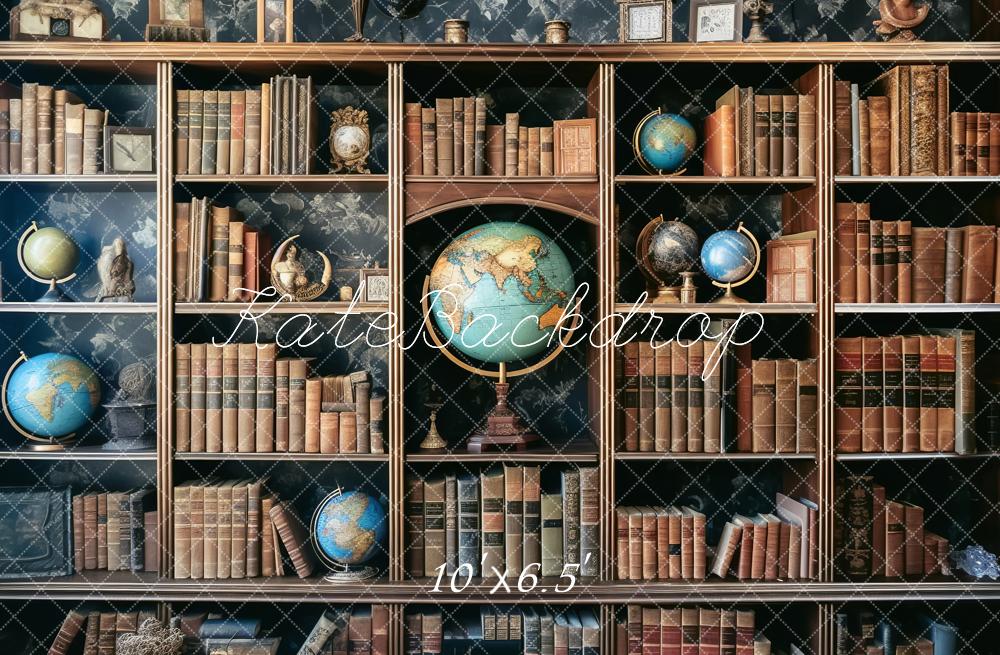 Kate Back to School Book Shelf Globe Backdrop Designed by Chain Photography - Image 4