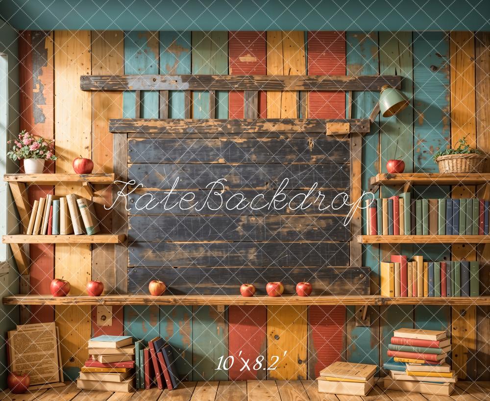 Kate Back to School Bookshelf Blackboard Backdrop Designed by Emetselch - Image 10