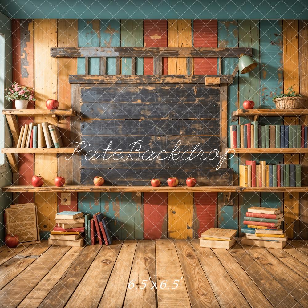 Kate Back to School Bookshelf Blackboard Backdrop Designed by Emetselch - Image 6
