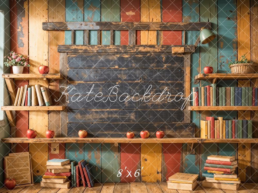 Kate Back to School Bookshelf Blackboard Backdrop Designed by Emetselch - Image 7