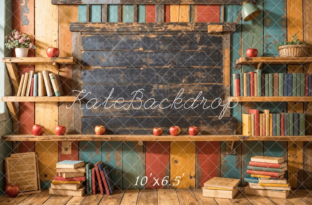 Kate Back to School Bookshelf Blackboard Backdrop Designed by Emetselch - Image 9