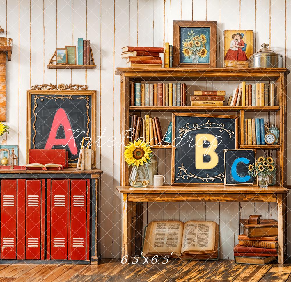 Kate Back to School Bookshelf Blackboard Backdrop Designed by Emetselch - Image 5