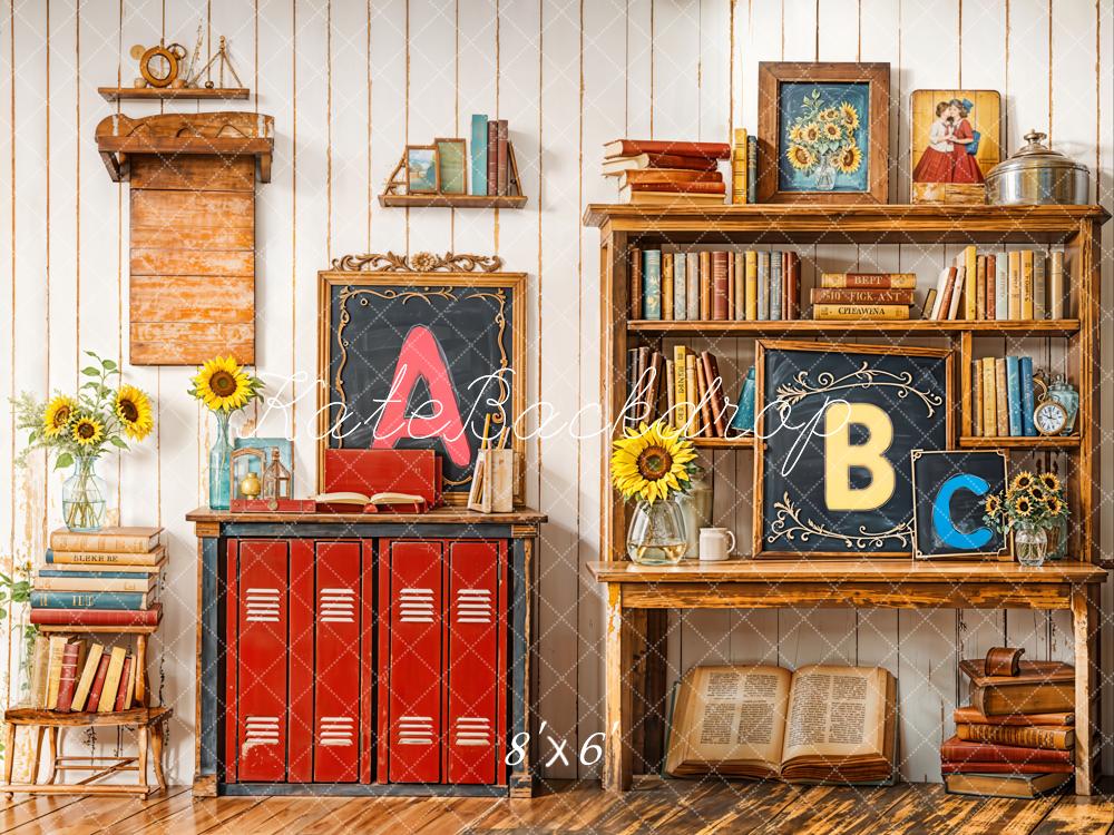 Kate Back to School Bookshelf Blackboard Backdrop Designed by Emetselch - Image 6