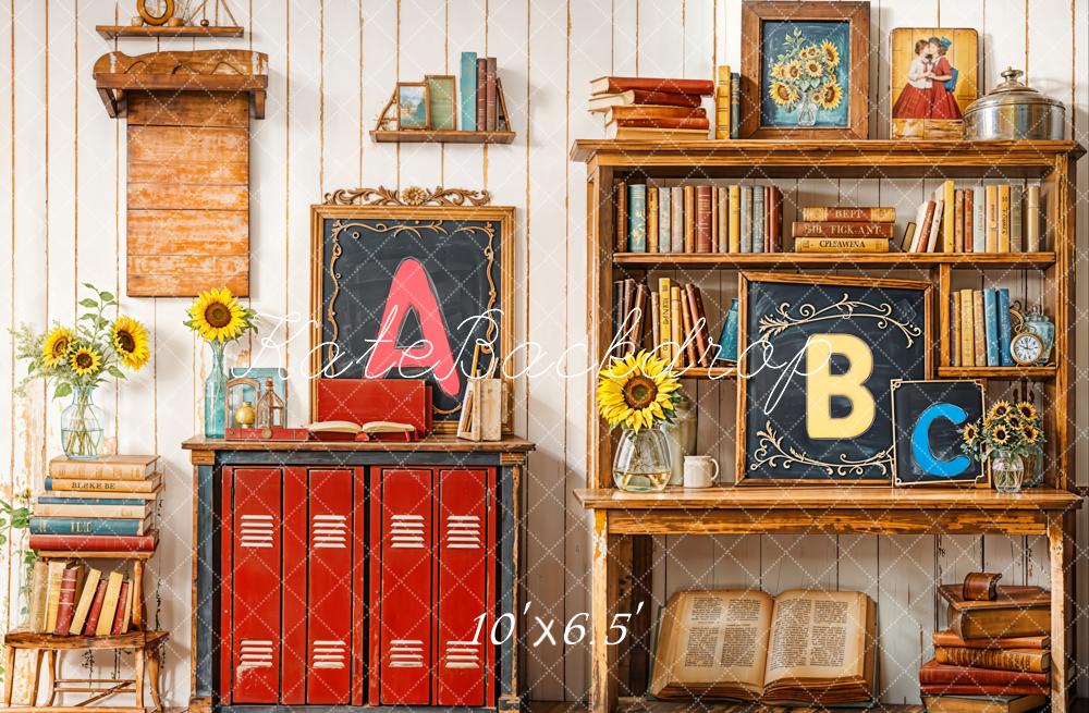Kate Back to School Bookshelf Blackboard Backdrop Designed by Emetselch - Image 7