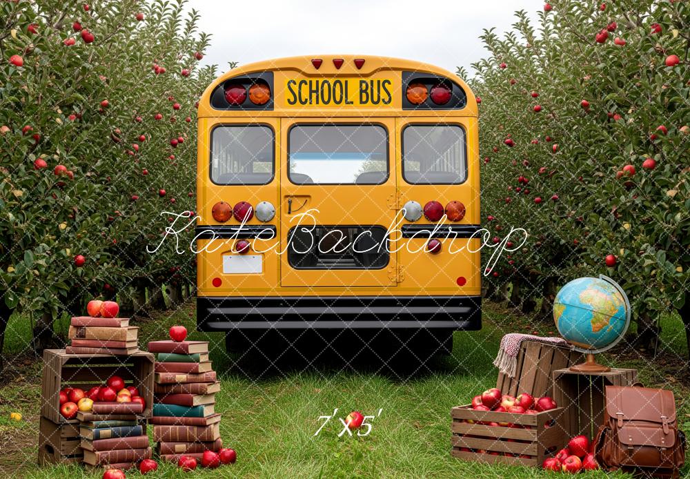Kate Back To School Bus Books Apple Orchard Backdrop Designed by Patty Robert