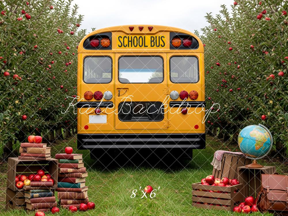 Kate Back To School Bus Books Apple Orchard Backdrop Designed by Patty Robert - Image 3