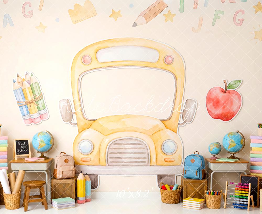 Kate Back To School Bus Classroom Fleece Backdrop Designed by Patty Robert - Image 3