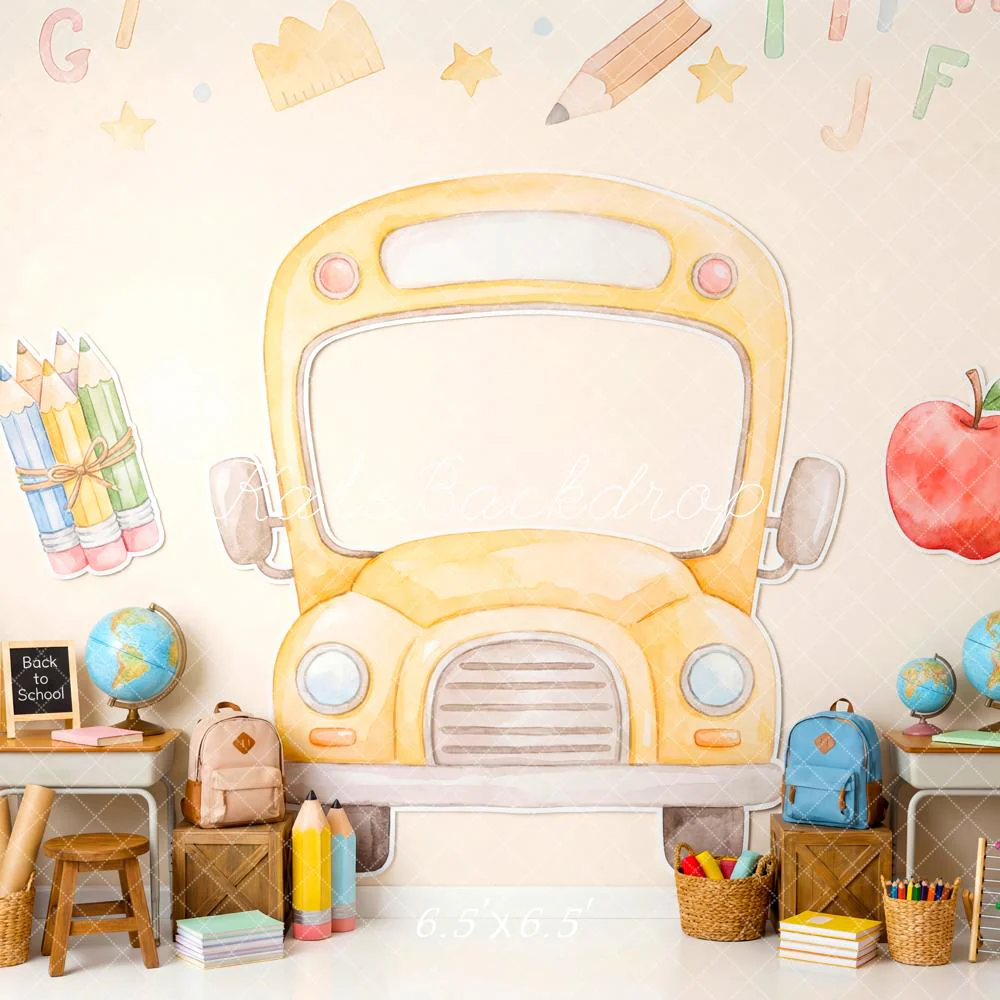 Kate Back To School Bus Classroom Supplies Backdrop Designed by Patty Robert - Image 2
