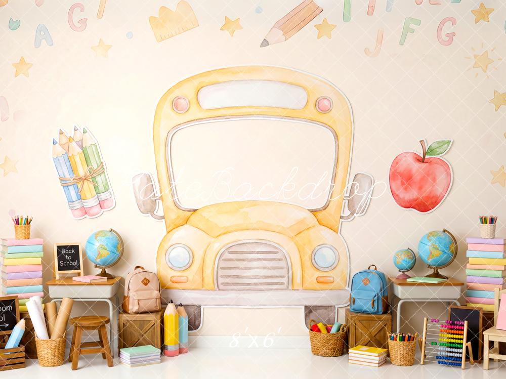 Kate Back To School Bus Classroom Supplies Backdrop Designed by Patty Robert - Image 3