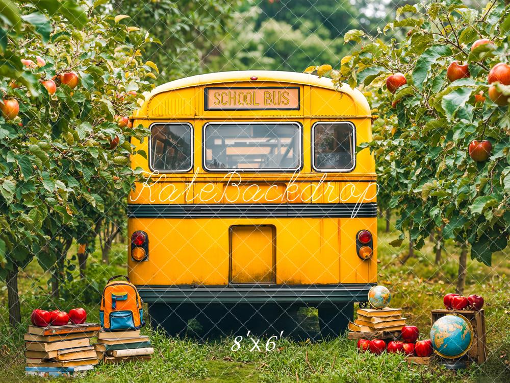 Kate Back To School Bus Orchard Apples Backdrop Designed by Emetselch - Image 3