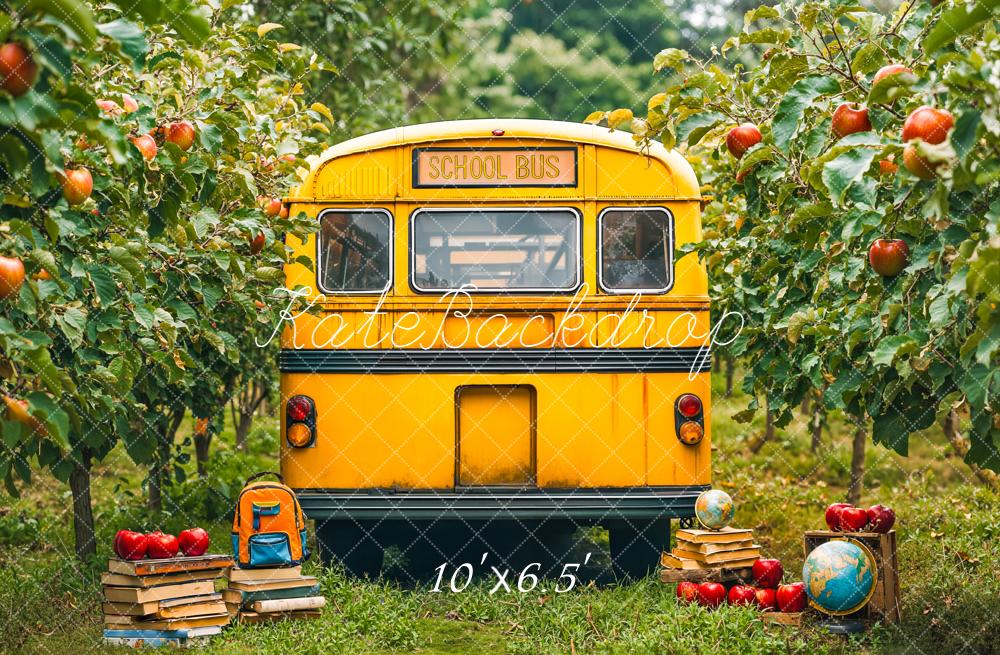 Kate Back To School Bus Orchard Apples Backdrop Designed by Emetselch - Image 4