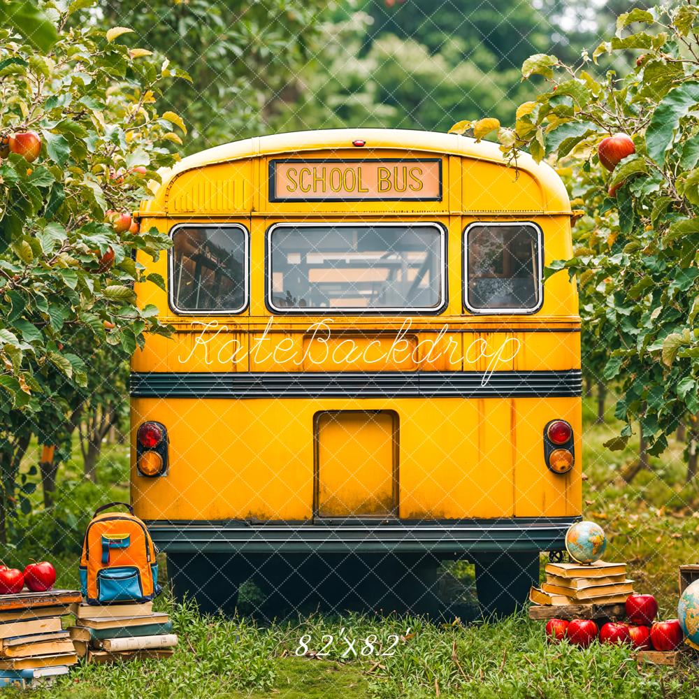 Kate Back To School Bus Orchard Apples Backdrop Designed by Emetselch - Image 5