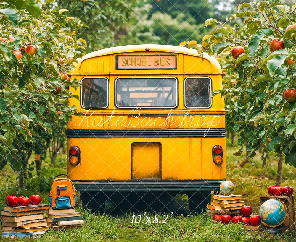 Kate Back To School Bus Orchard Apples Backdrop Designed by Emetselch - Image 6