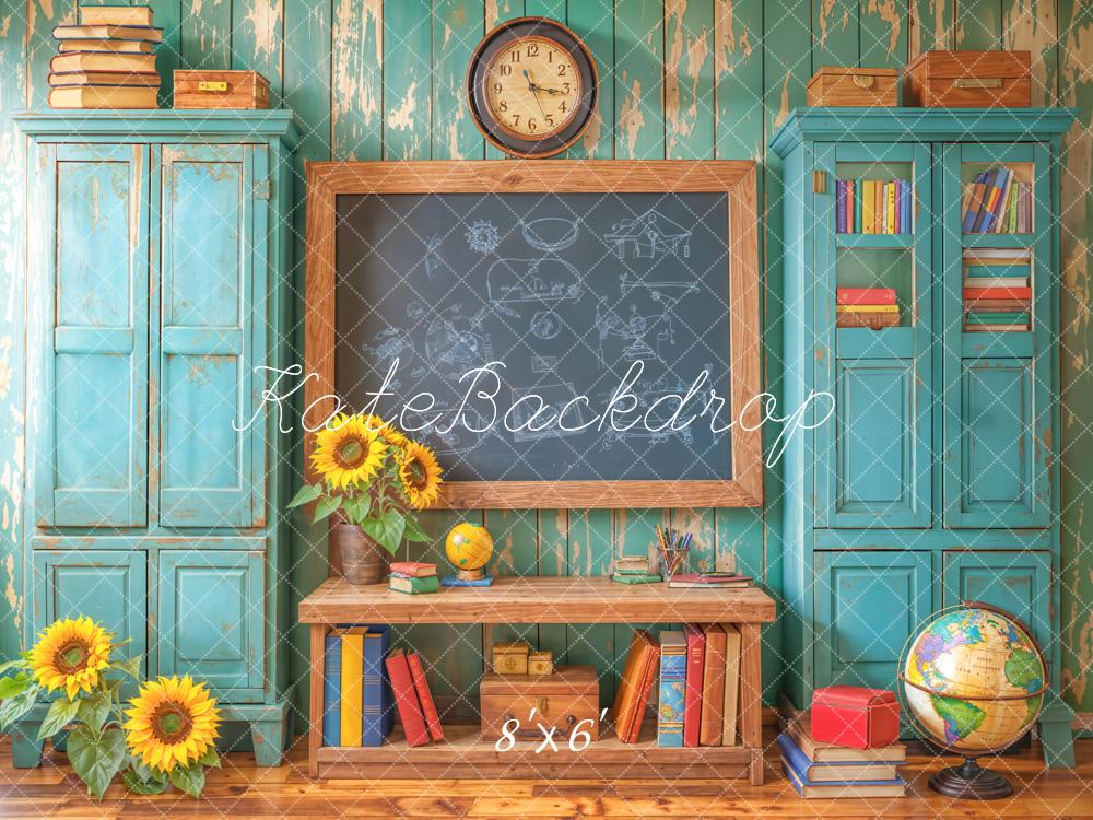 Kate Back to School Chalkboard Blue Backdrop Designed by Emetselch - Image 4