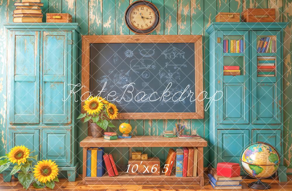 Kate Back to School Chalkboard Blue Backdrop Designed by Emetselch - Image 5