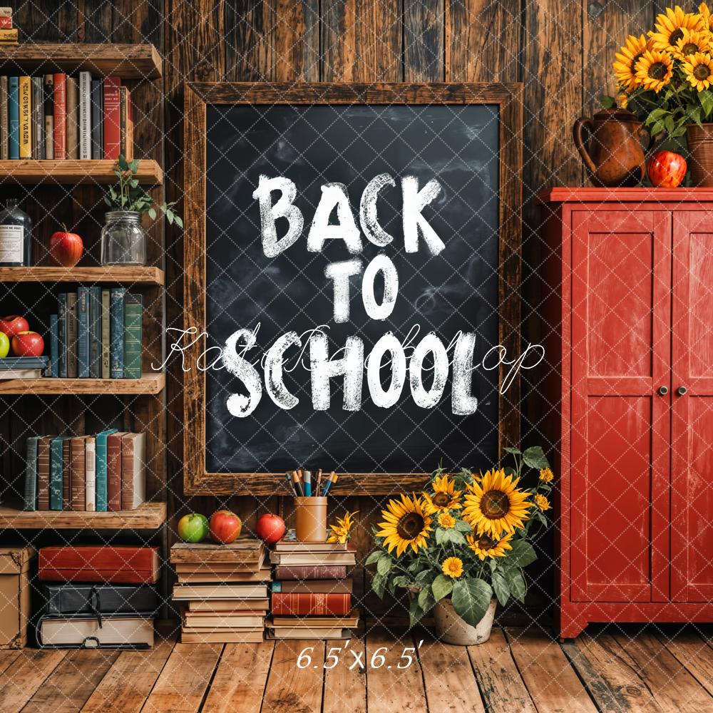 Kate Back To School Chalkboard Bookshelf Backdrop Designed by Emetselch - Image 4