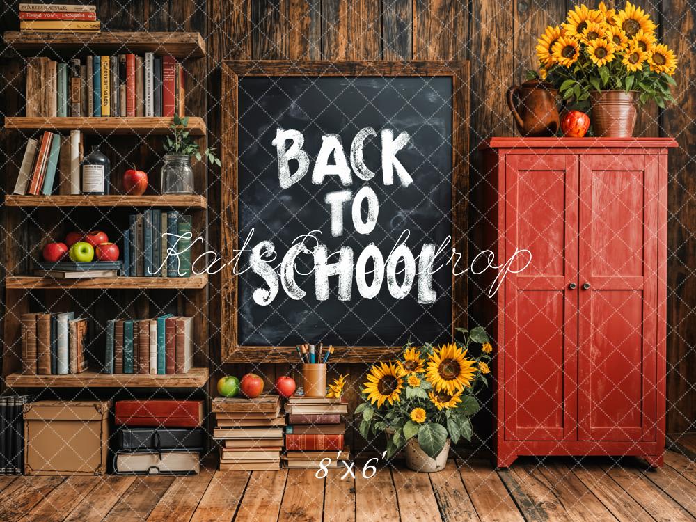 Kate Back To School Chalkboard Bookshelf Backdrop Designed by Emetselch - Image 5