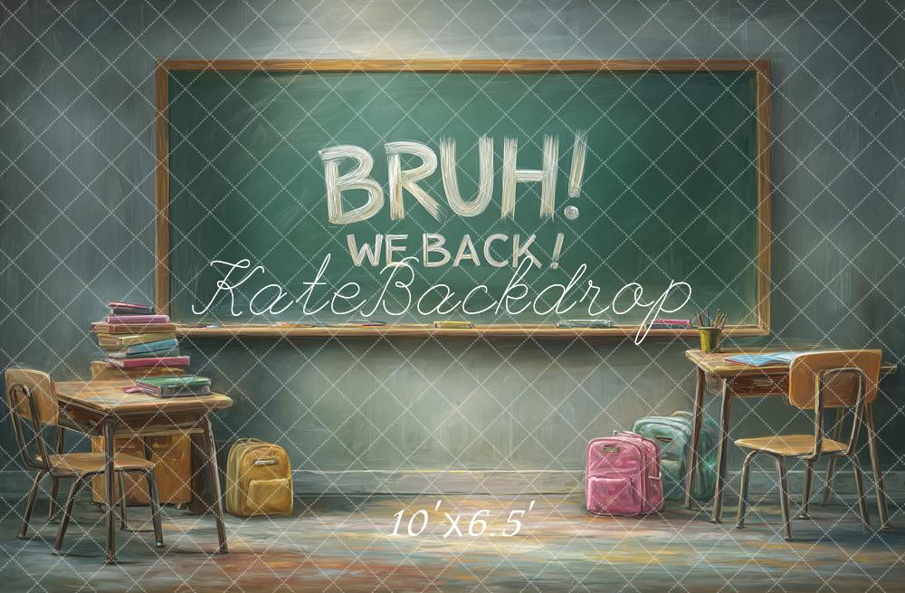 Kate Back To School Chalkboard Desks Backpacks Backdrop Designed by Angela Marie Photography - Image 4