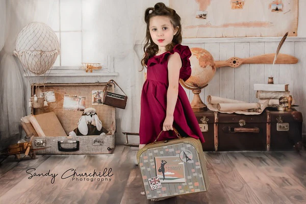 Kate Back to school Children Travel Around the World Adventurer Pilot Backdrop for photography Designed By JFCC - Image 14