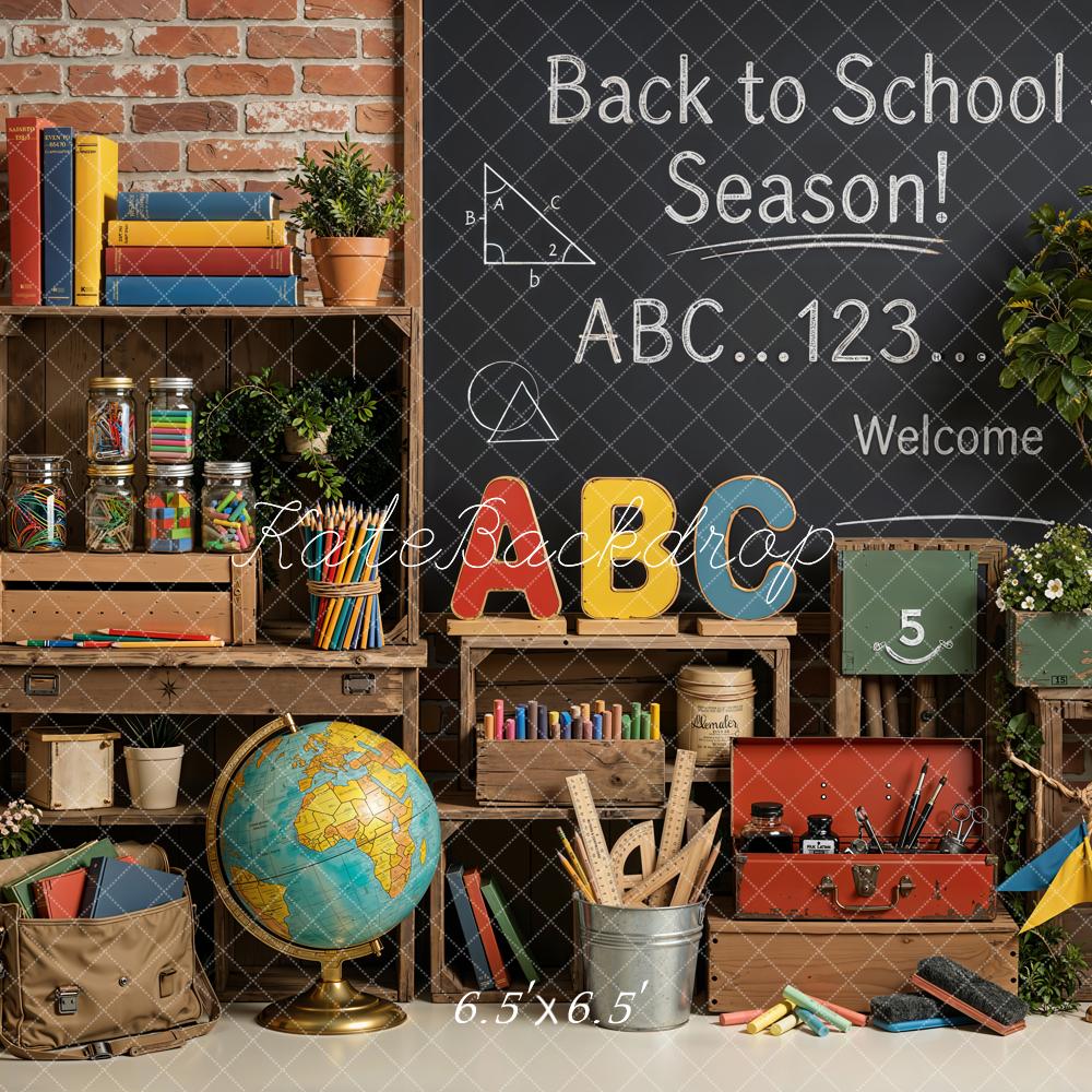 Kate Back To School Classroom Supplies Chalkboard Backdrop Designed by Emetselch - Image 2