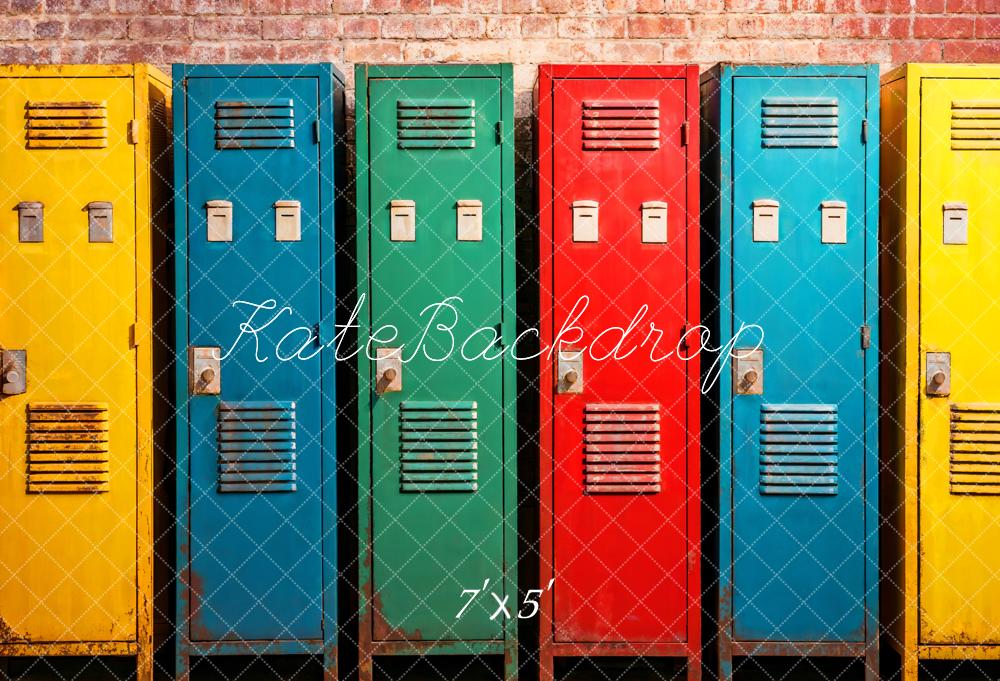Kate Back to School Colorful Lockers Backdrop Designed by Emetselch - Image 2