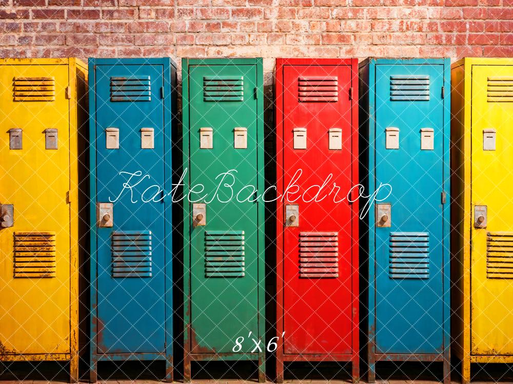 Kate Back to School Colorful Lockers Backdrop Designed by Emetselch - Image 5