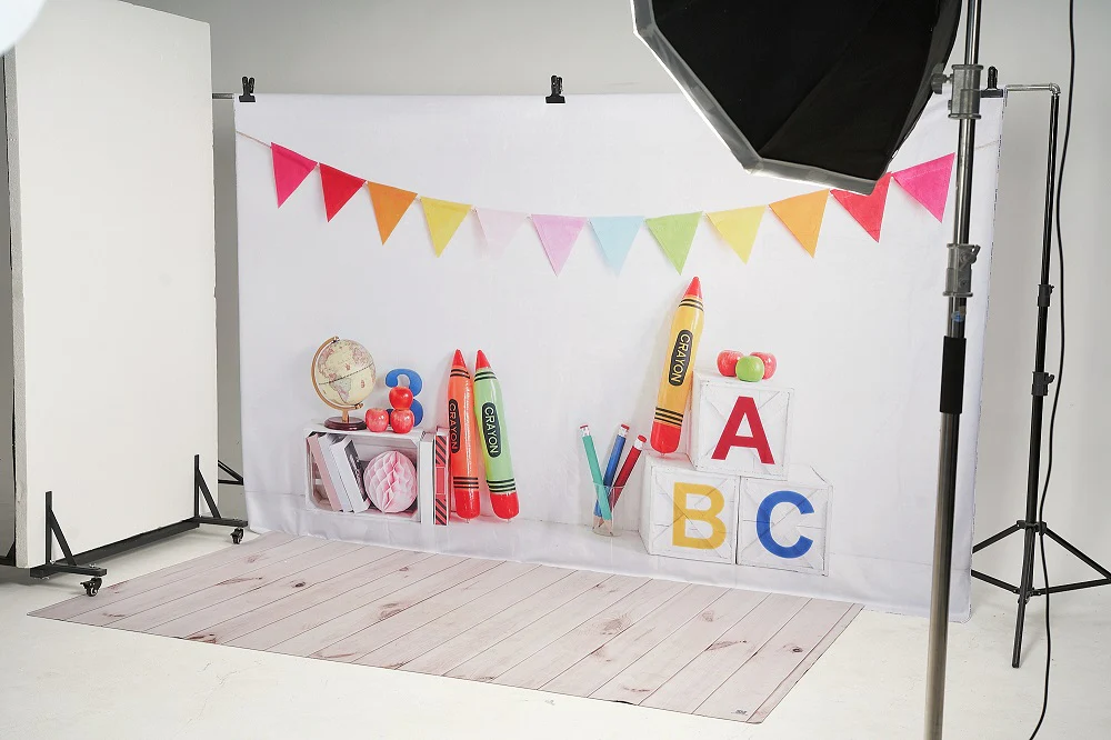 Kate Back to School Crayon Backdrop for Photography - Image 5