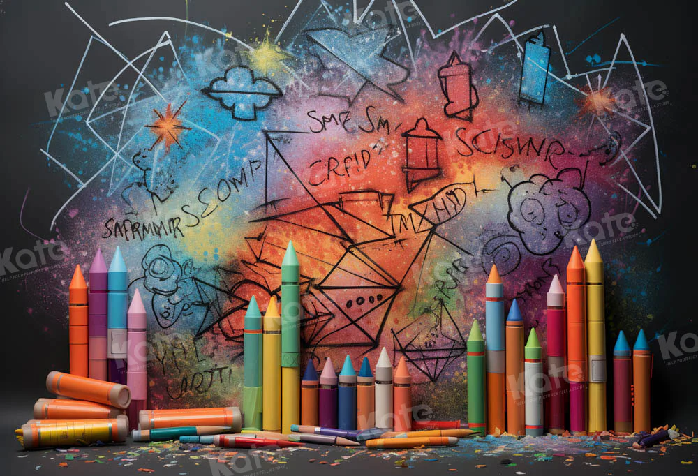 Kate Back to School Crayon Dream Backdrop Designed by Emetselch - Image 2
