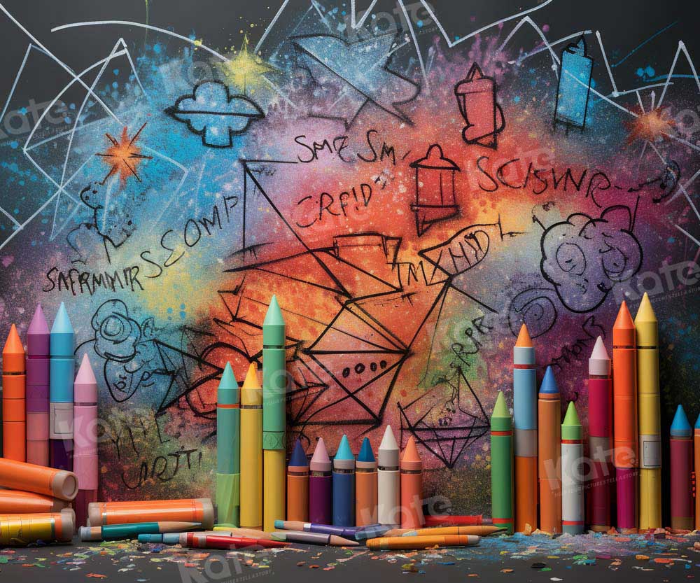 Kate Back to School Crayon Dream Backdrop Designed by Emetselch - Image 4