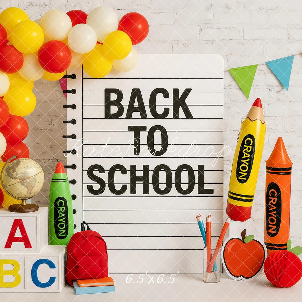 Kate Back To School Crayon Notebook Backdrop Designed by Patty Robert - Image 2