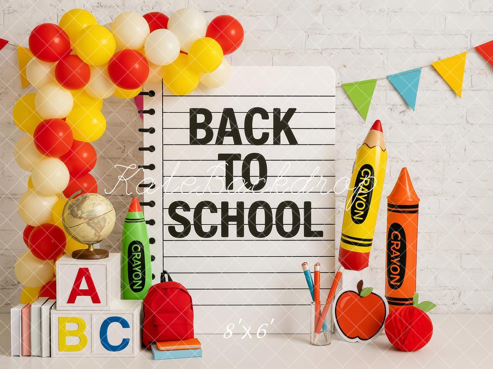Kate Back To School Crayon Notebook Backdrop Designed by Patty Robert - Image 3