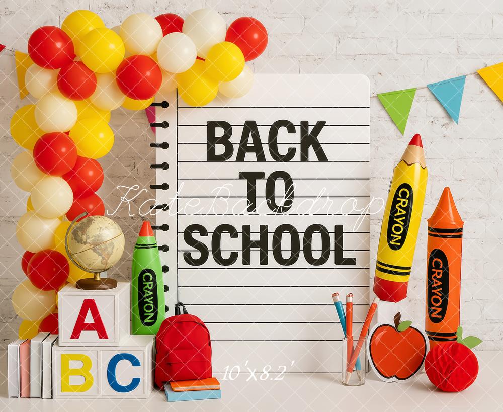 Kate Back To School Crayon Notebook Backdrop Designed by Patty Robert - Image 5