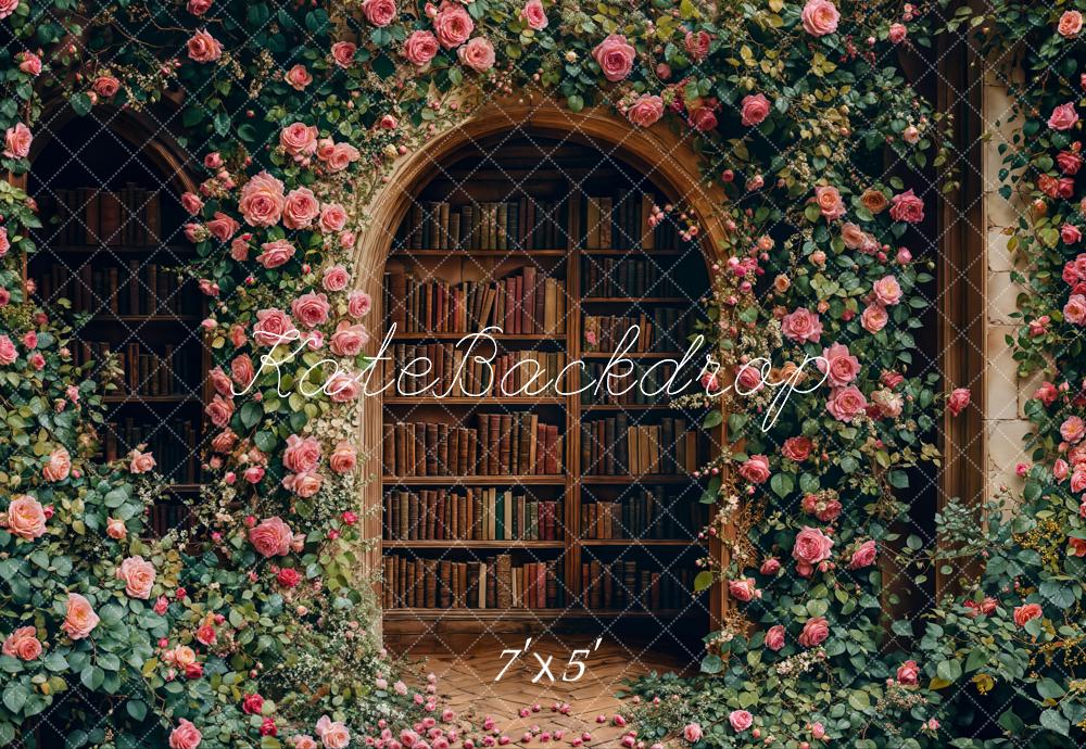 Kate Back To School Floral Arch Library Backdrop Designed by Emetselch - Image 2