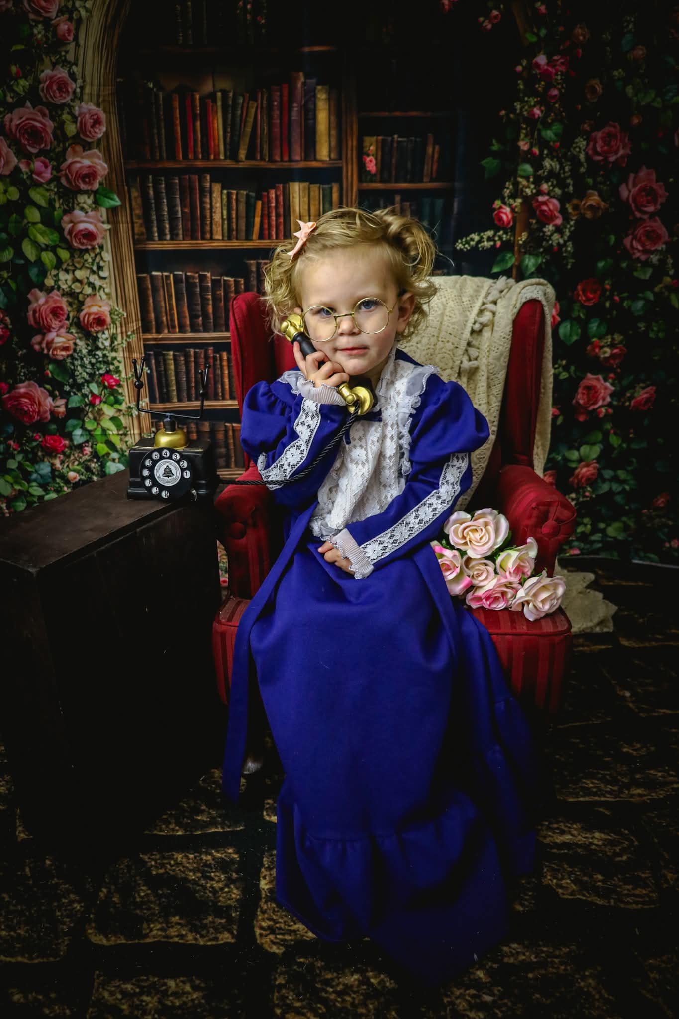 Kate Back To School Floral Arch Library Backdrop Designed by Emetselch - Image 3