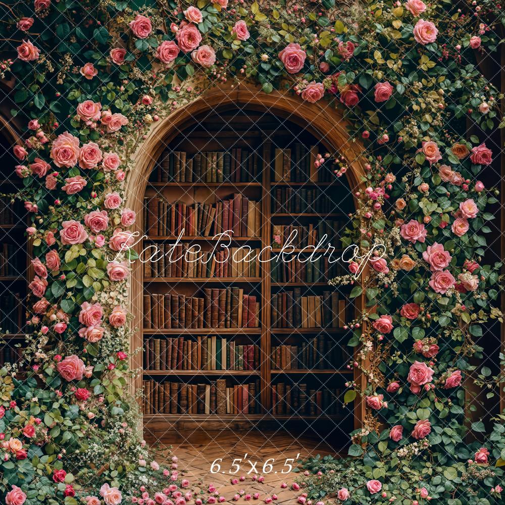 Kate Back To School Floral Arch Library Backdrop Designed by Emetselch - Image 4