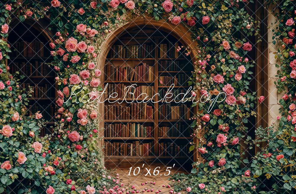 Kate Back To School Floral Arch Library Backdrop Designed by Emetselch - Image 6