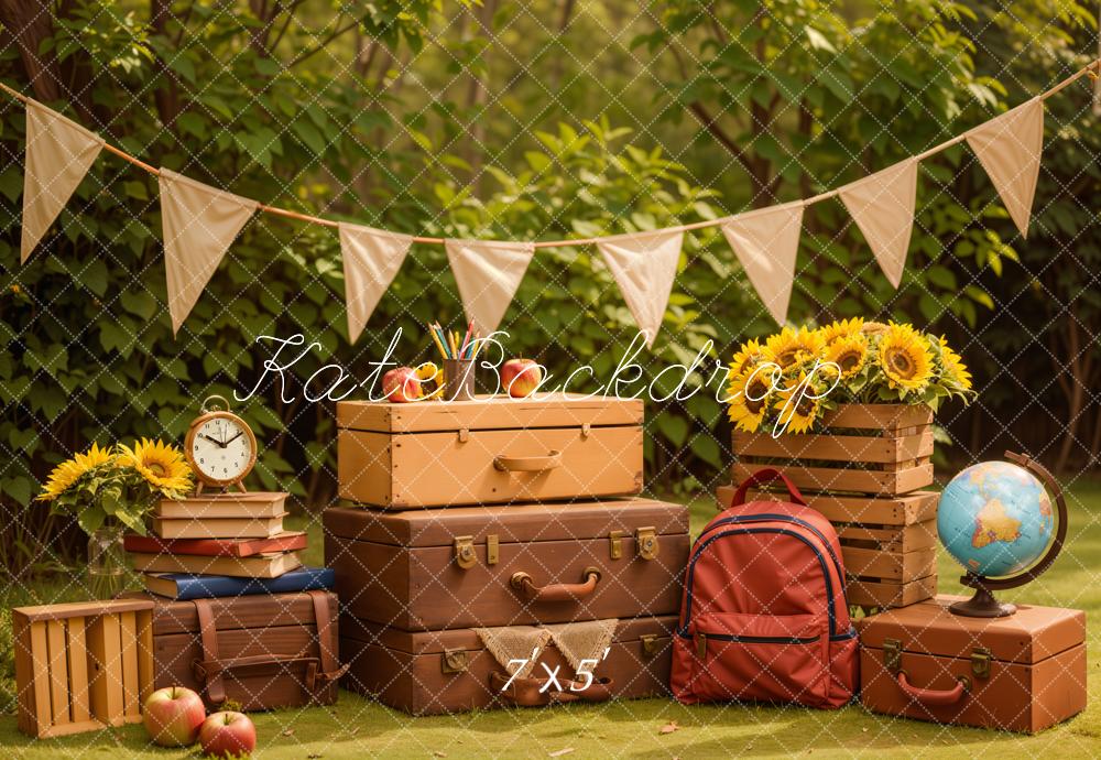 Kate Back to School/Graduation Sunflower Globe Backdrop Designed by Emetselch - Image 2