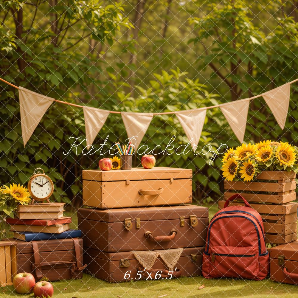 Kate Back to School/Graduation Sunflower Globe Backdrop Designed by Emetselch - Image 3