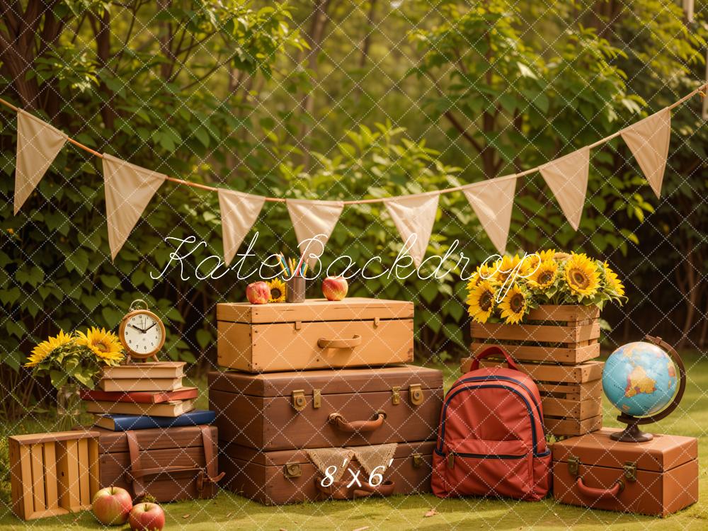 Kate Back to School/Graduation Sunflower Globe Backdrop Designed by Emetselch - Image 4