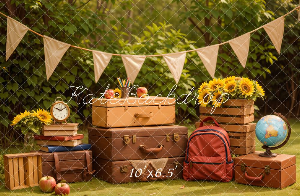 Kate Back to School/Graduation Sunflower Globe Backdrop Designed by Emetselch - Image 5