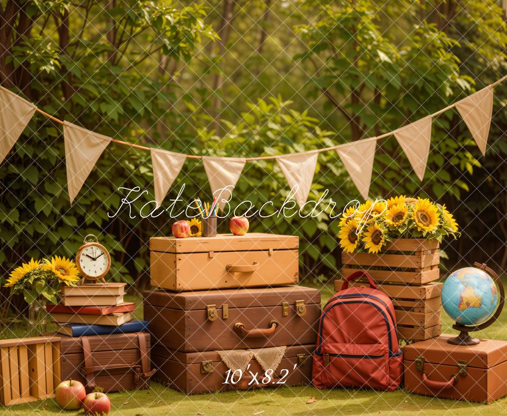 Kate Back to School/Graduation Sunflower Globe Backdrop Designed by Emetselch - Image 6