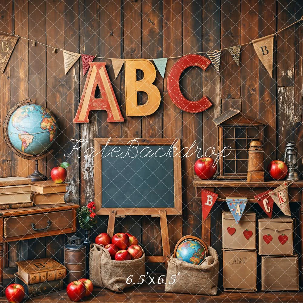 Kate Back to School/Graduation Vintage Wooden Wall Backdrop Designed by Emetselch - Image 5